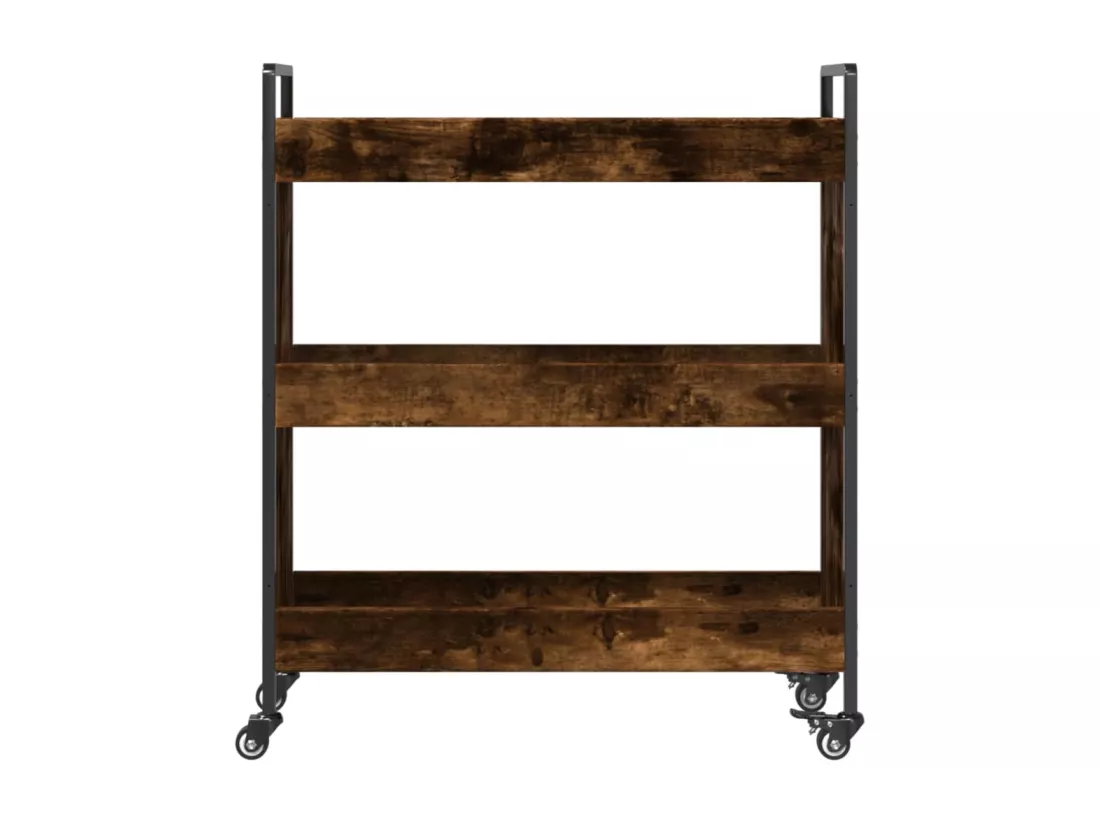 Chariot de cuisine chêne fumé 70x30x82 cm bois d'ingénierie