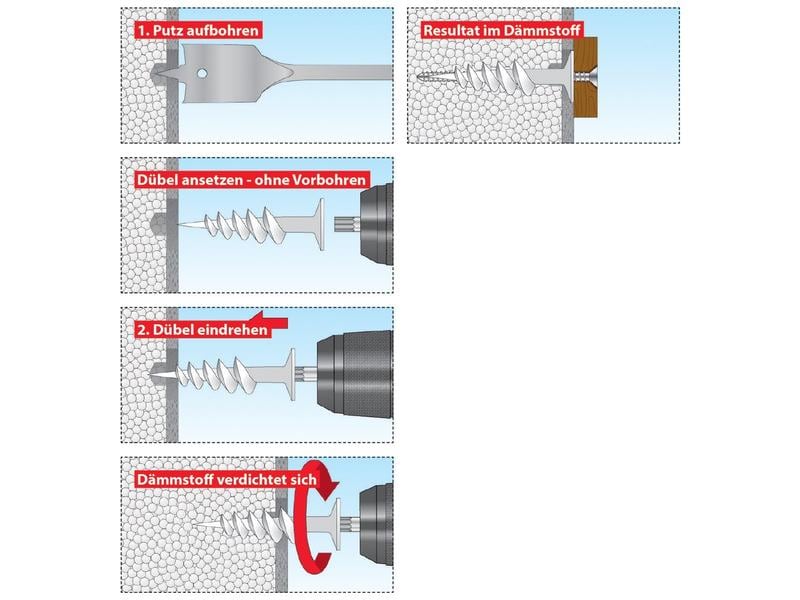 Tox-Dübel Dämmstoffdübel  Thermo Typ 50 4 Stück Dämmstoffdübel Thermo