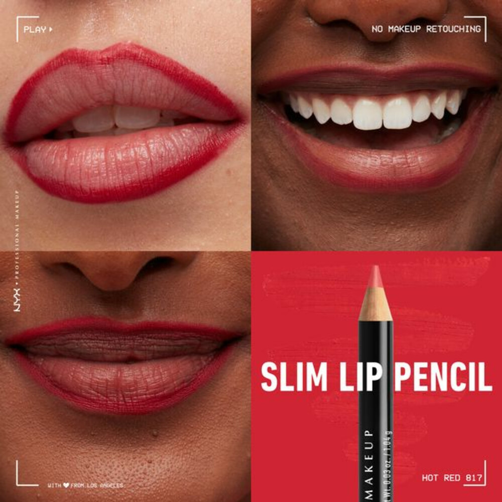NYX Slim Lip Pencil Hot Red1 gr