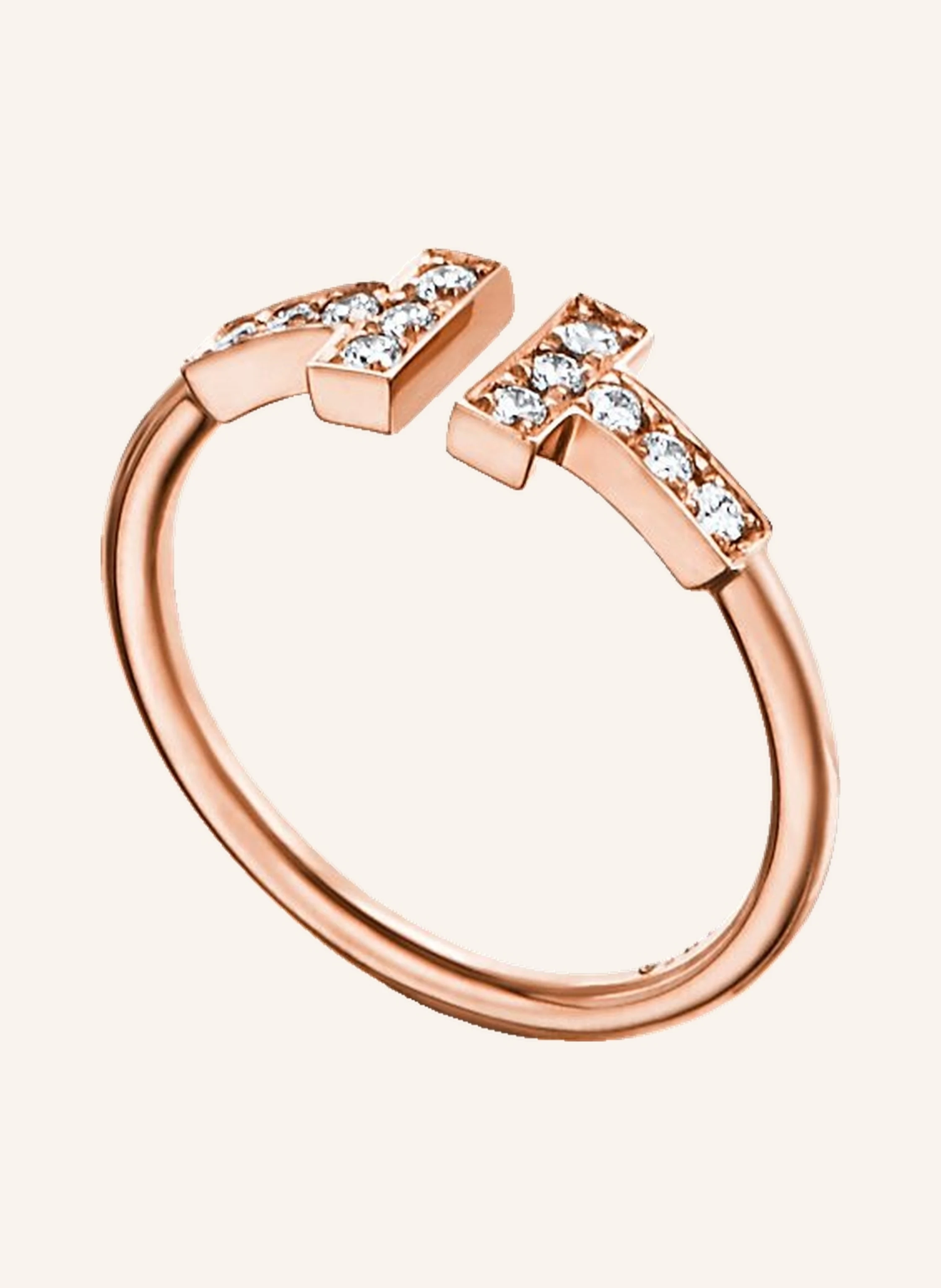 TIFFANY & Co. Tiffany T Wire RING aus 18 Karat Roségold mit Diamanten