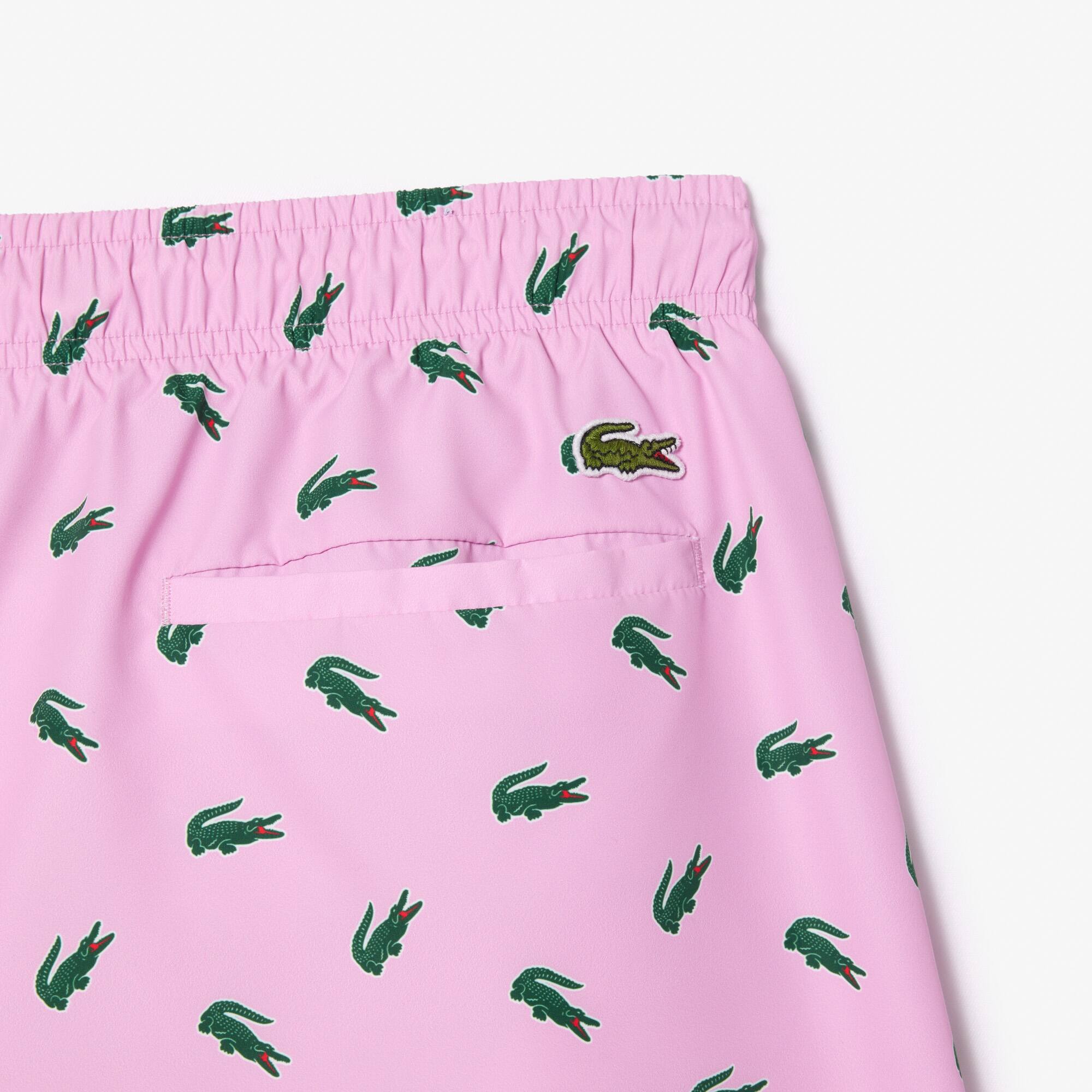 Short de bain avec imprimé crocodile Maillots de bain - Rose - Lacoste - Homme