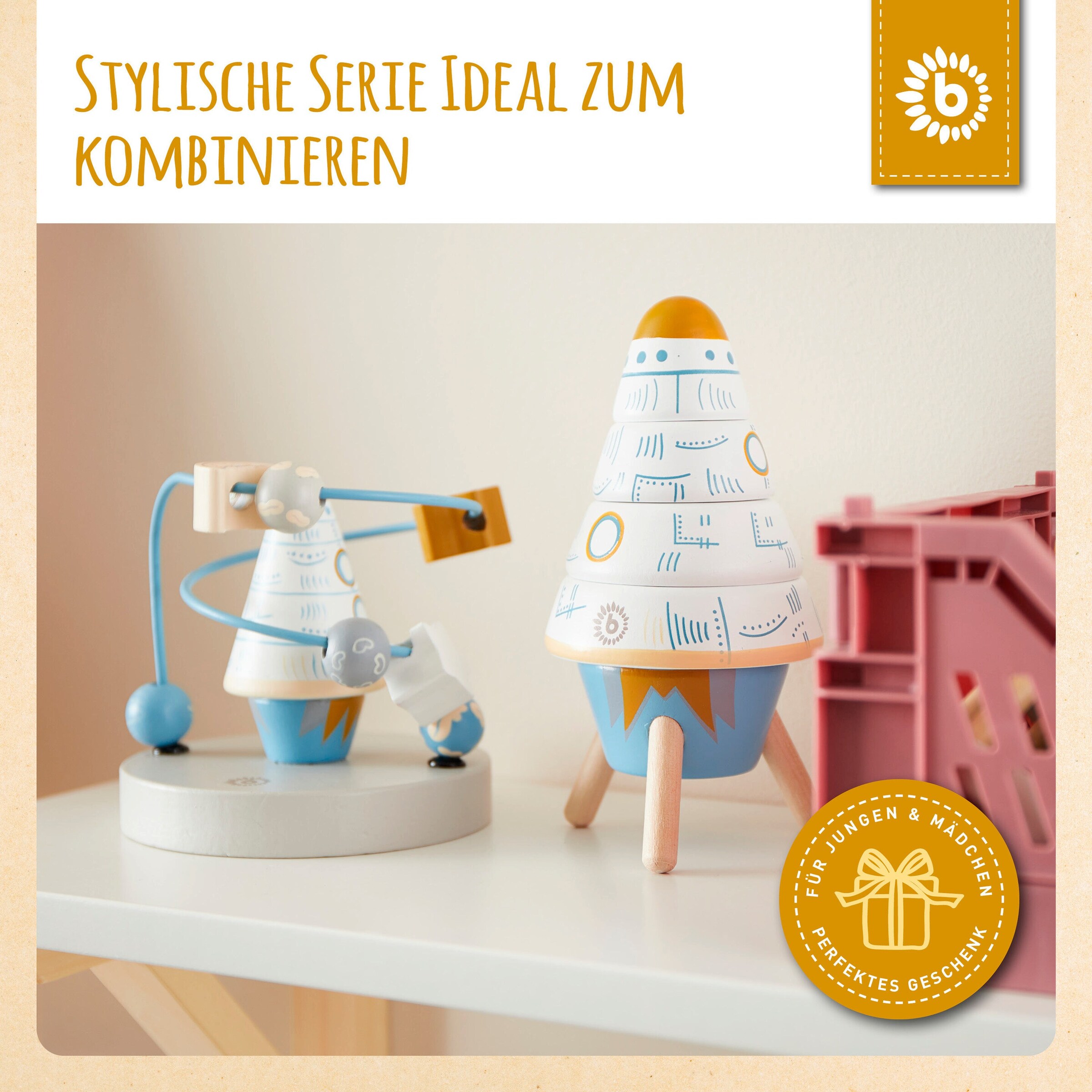 Bieco Motorikschleife Rakete - ab 12 Monate Blau