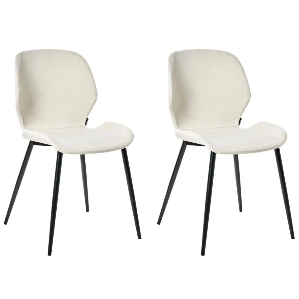 HOLLAND - Vergaderstoel set van 2 - Lichtbeige - Polyester