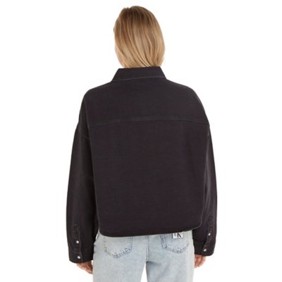 Chemise à manches longues femme Oversized Crop Rounded Hem CALVIN KLEIN