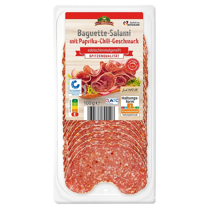 GUT DREI EICHEN Baguette Salami 100 g, Paprika-Chili