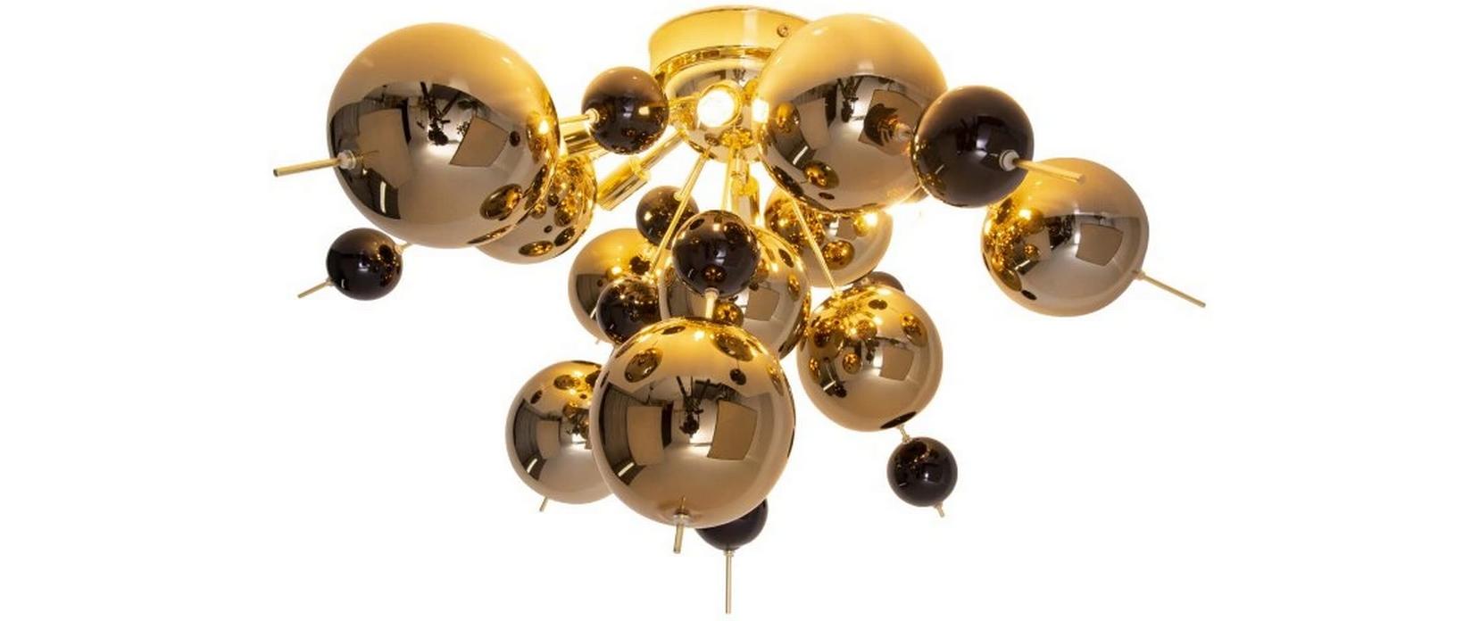 Deckenleuchte «Explosion» - Gold<br>Deckenbeleuchtung mit einem Kugeldurchmesser von 5 bis 10 cm