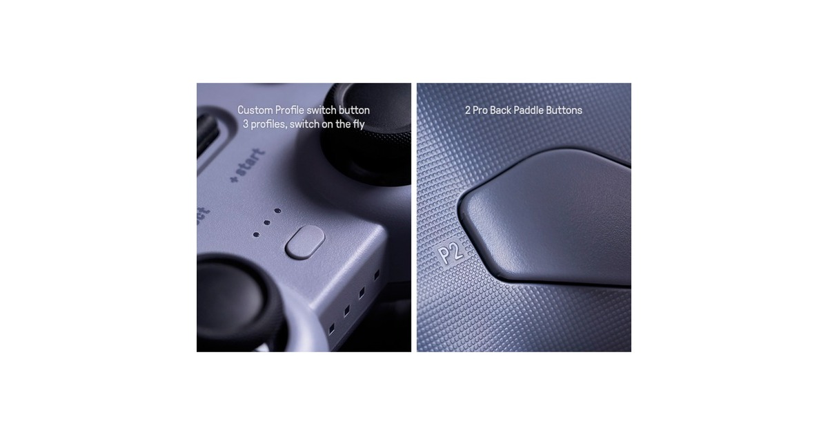 8BitDoPro 2 Wired PS gamepad  (Grijs, Pc, Nintendo Switch)
