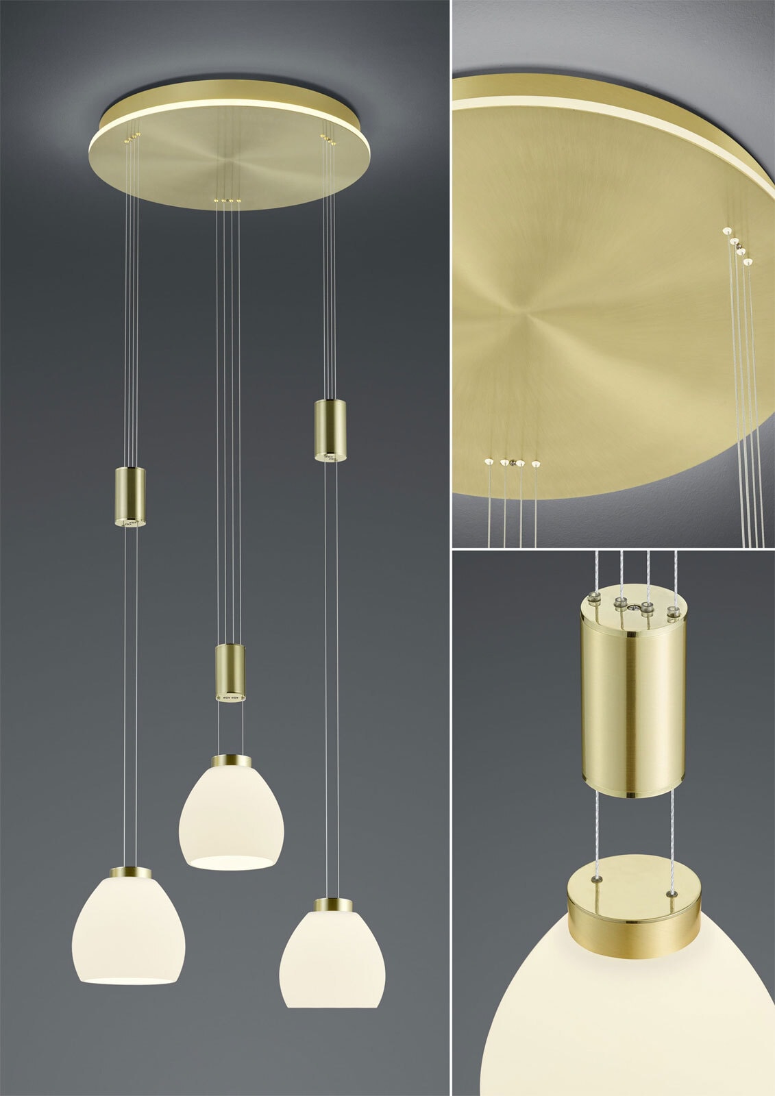 HELL LED Pendellampe SAM 43 cm messingfarbig