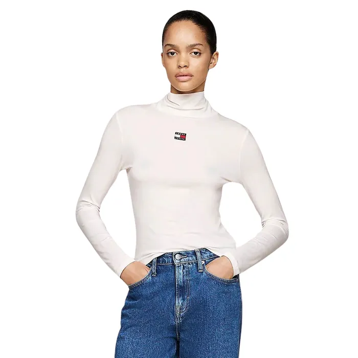 Tommy Hilfiger Slim Badge Mockneck LS Shirt Dames