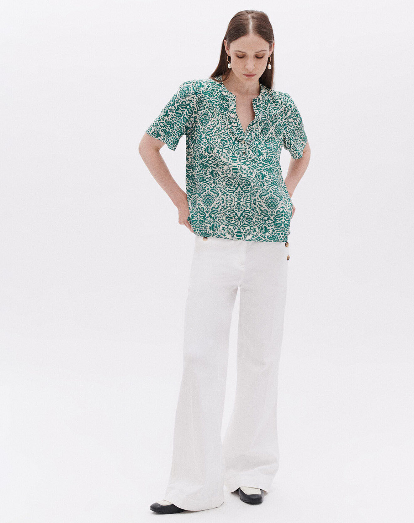 Caroll Blouse Cléa turquoise
