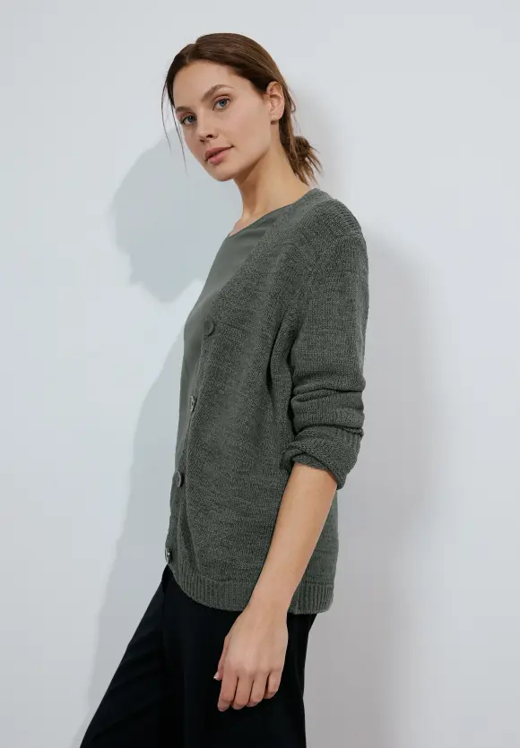Strickmix Cardigan - strong khaki