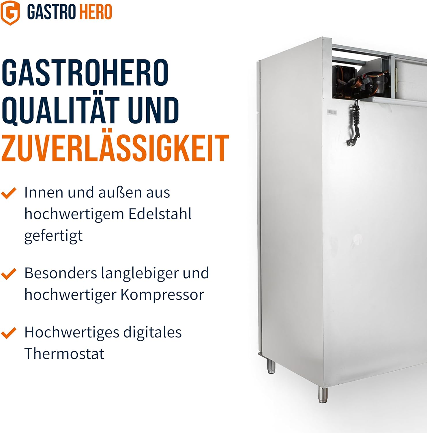 ECO 1300 GN 2/1 Monoblock Gastronomie Tiefkühlschrank, Gastronomiebedarf, 1350 Liter, Großvolumiger freistehender Gefrierschrank, Energiesparend, Robuste Bauweise