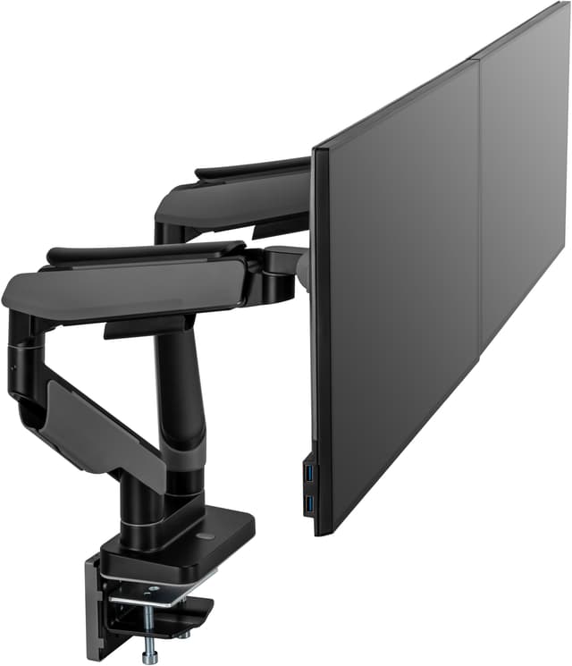 Essentials Heavy-Duty RGB Dual Gaming monitor arm (sort)