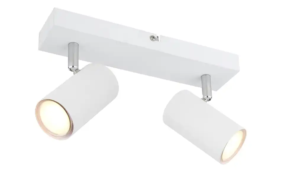 Deckenstrahler 12 cm 6 cm 2-flammig 26 cm Weiß, verchromt