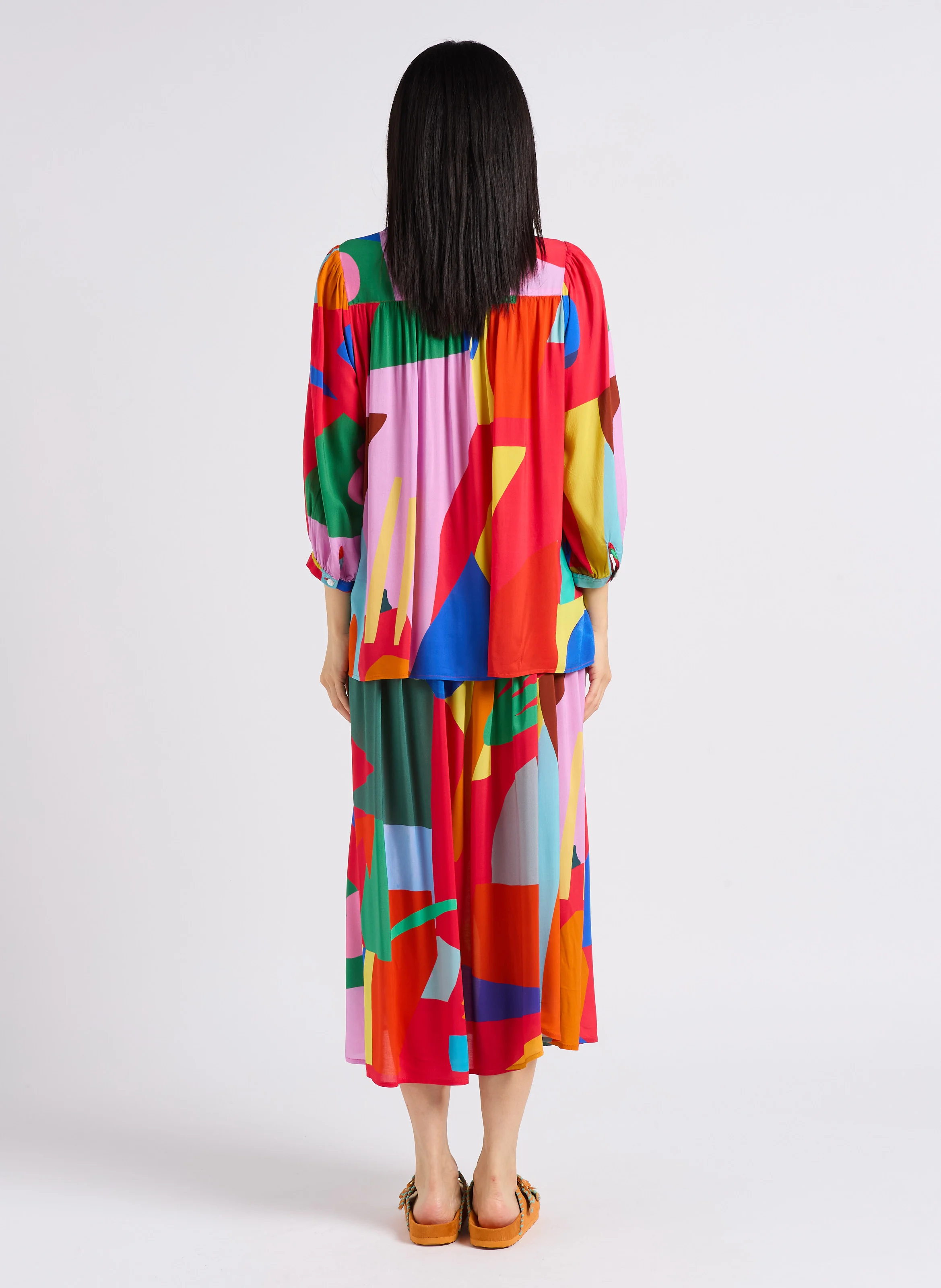 ASTROFLASH - Blouse ample col classique à imprimé | Rose