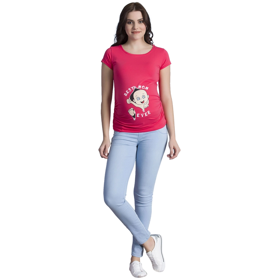 M.M.C. Umstandsshirt Best Mom Ever mit Motiv Koralle