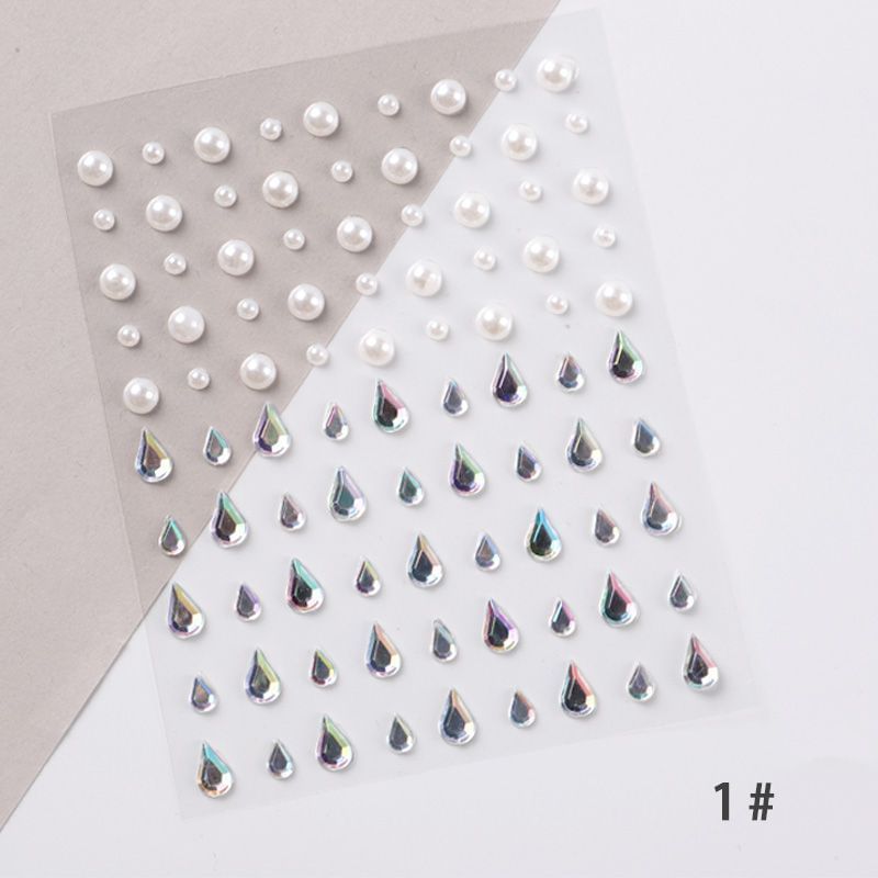 Monoe - Sticker met strass- en imitatieparels voor het gezicht