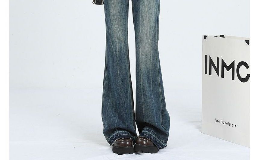 Denimot - Lage taille gewassen flared jeans