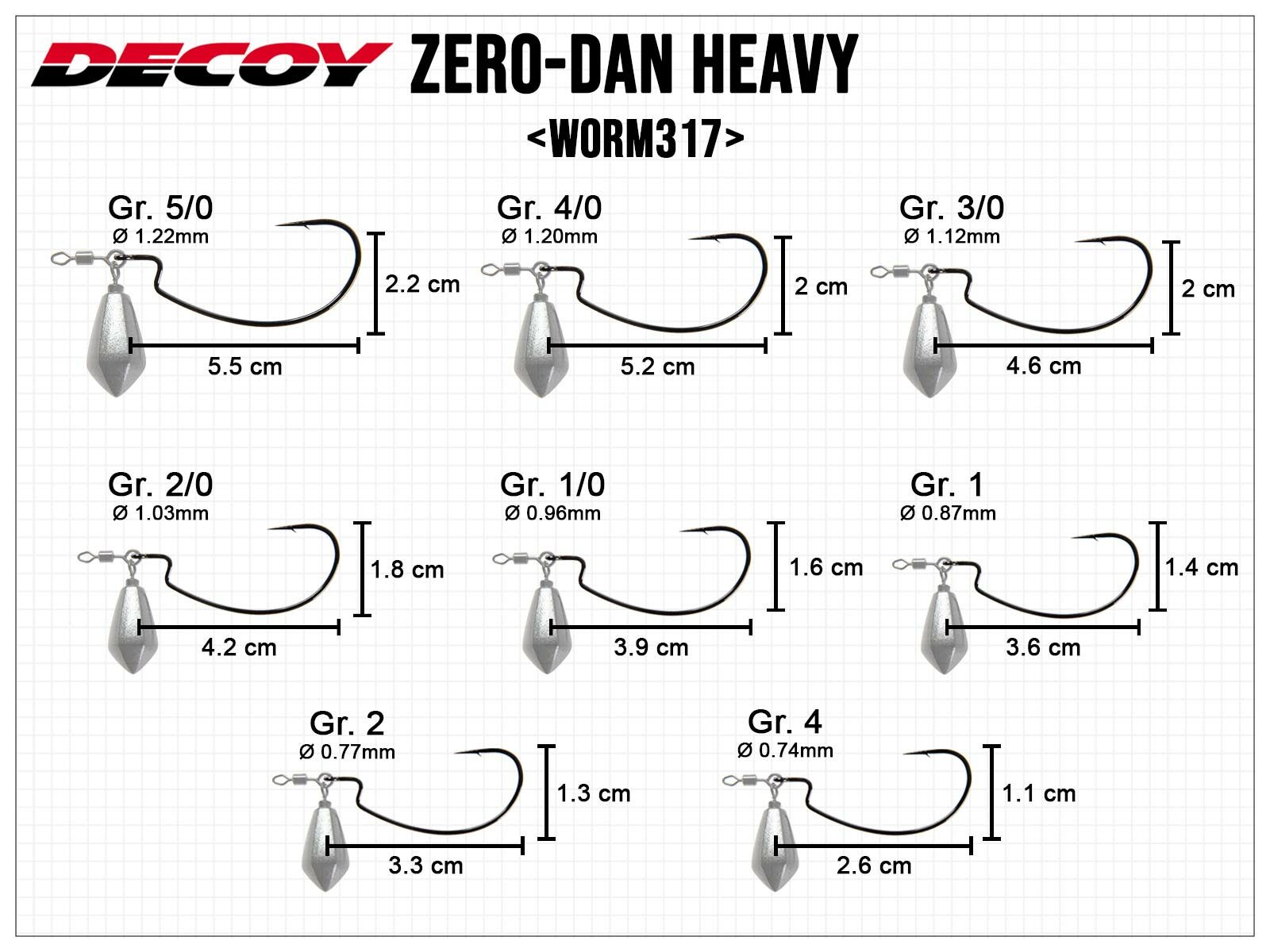 ZERO-Dan Worm317 Heavy - Gr. 2/0 (9.0g)