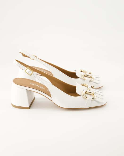George Watts L6002 Slingpumps in Weiß