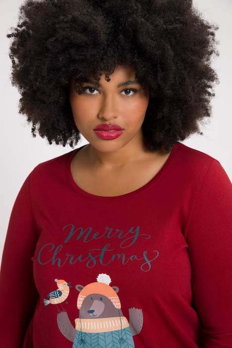 Shirt, Weihnachtsbären, A-Linie, Rundhals, Halbarm