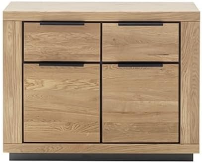 Kommode >GRENO< Fronten in Wildeiche massiv geölt, zeitlose Optik, in den Maßen ca. 102 x 80 x 40 cm (B/H/T) - mit optimalen Stauraum für Ihr Zuhause - Kommode Sideboard Kastenmöbel Stauraumschrank