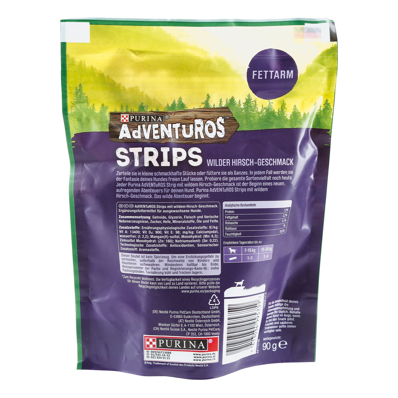 PURINA Adventuros Hundesnack 90 g, verschiedene Sorten, 18er Pack