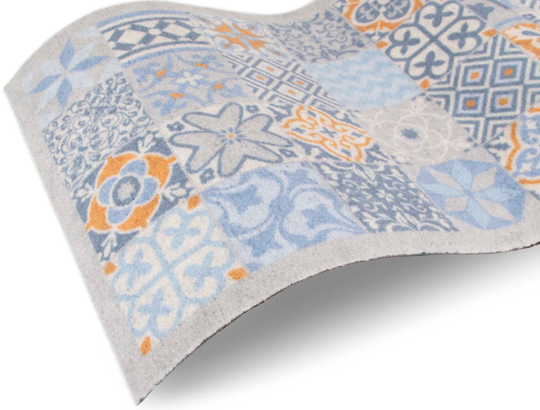 Primaflor-Ideen in Textil Küchenläufer »MOROCCAN TILES, Made in Belgium« rechteckig 6,5 mm Höhe Fliesen Design, Ornamente, 50x150 cm, rutschhemmend, waschbar