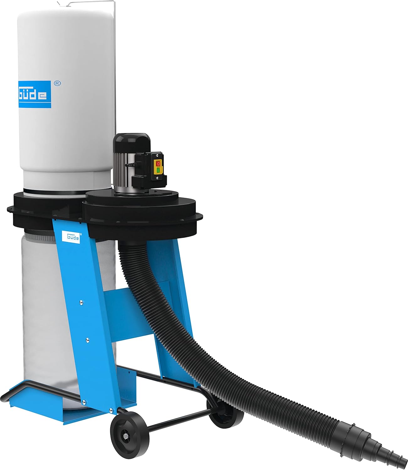 Güde Absauganlage GAA 65.1 (550 W, Luftleistung 1150 m³/h, Unterdruck 1145 pa, fahrbar, Saugschlauch 2 m, Absauganschluss Ø 100 mm, Behältervolumen 65 l, inkl. 4-tlg. Adapter-Set)