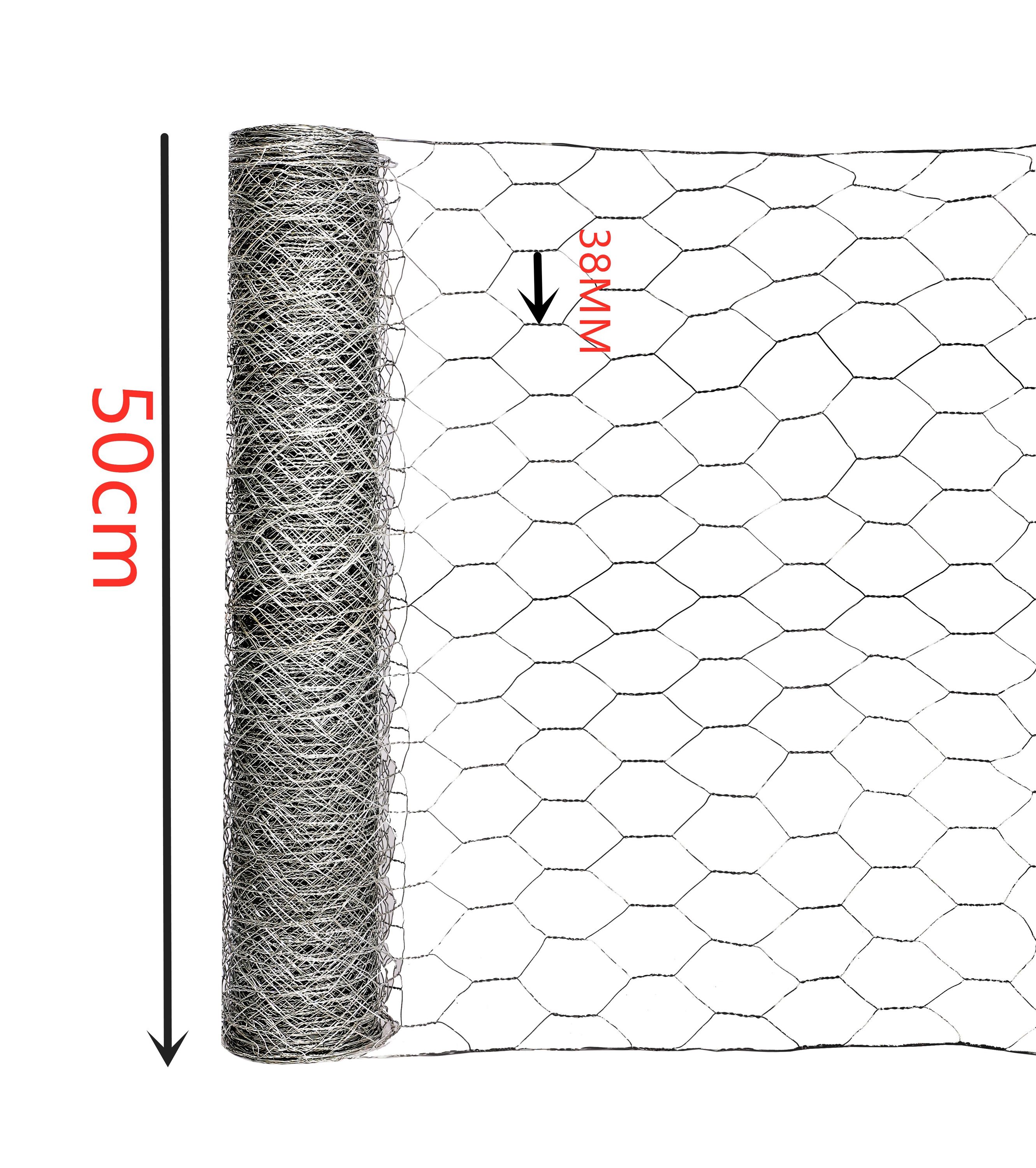 Maschendrahtzaun 3.8 cm sechseck 0.5 x 25 m