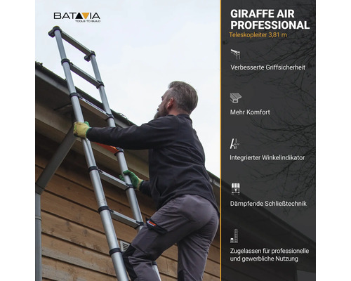 Batavia Professionele Telescopische Ladder Aluminium 2,93 m