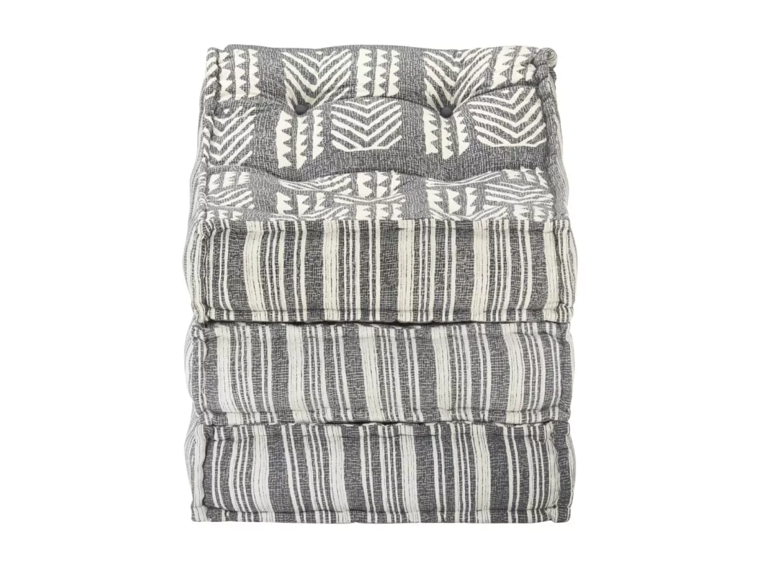 Pouf modulaire Gris rayé Tissu
