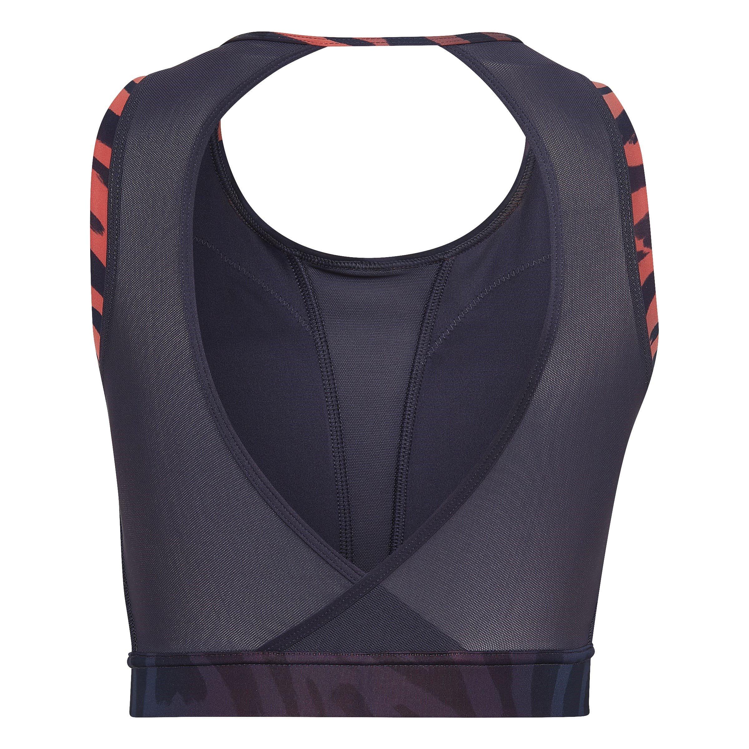 adidas Training Light Support Long Line Tiger Print Bra Womens