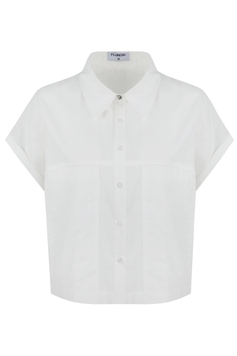 Fluresk witte dames blouse