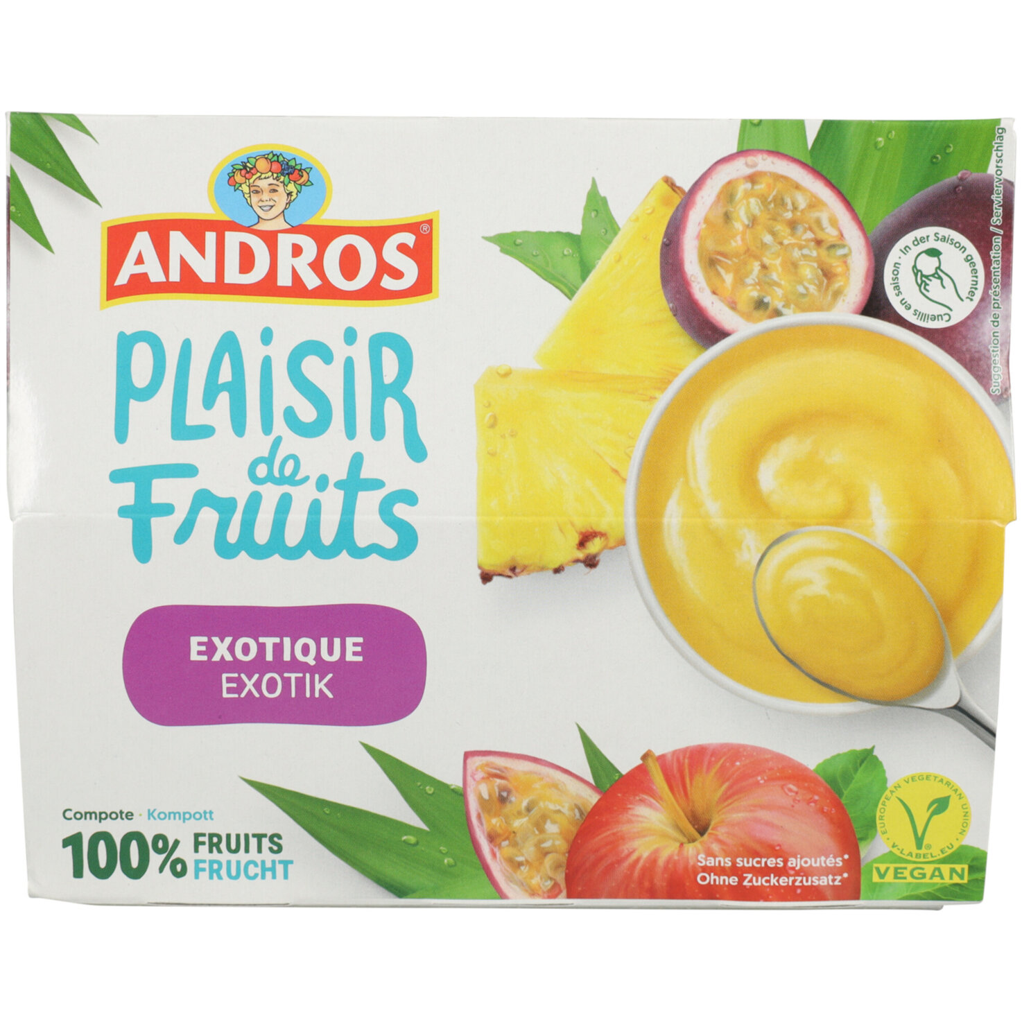 Andros Kompott Exotic ohne Zucker 4x100g