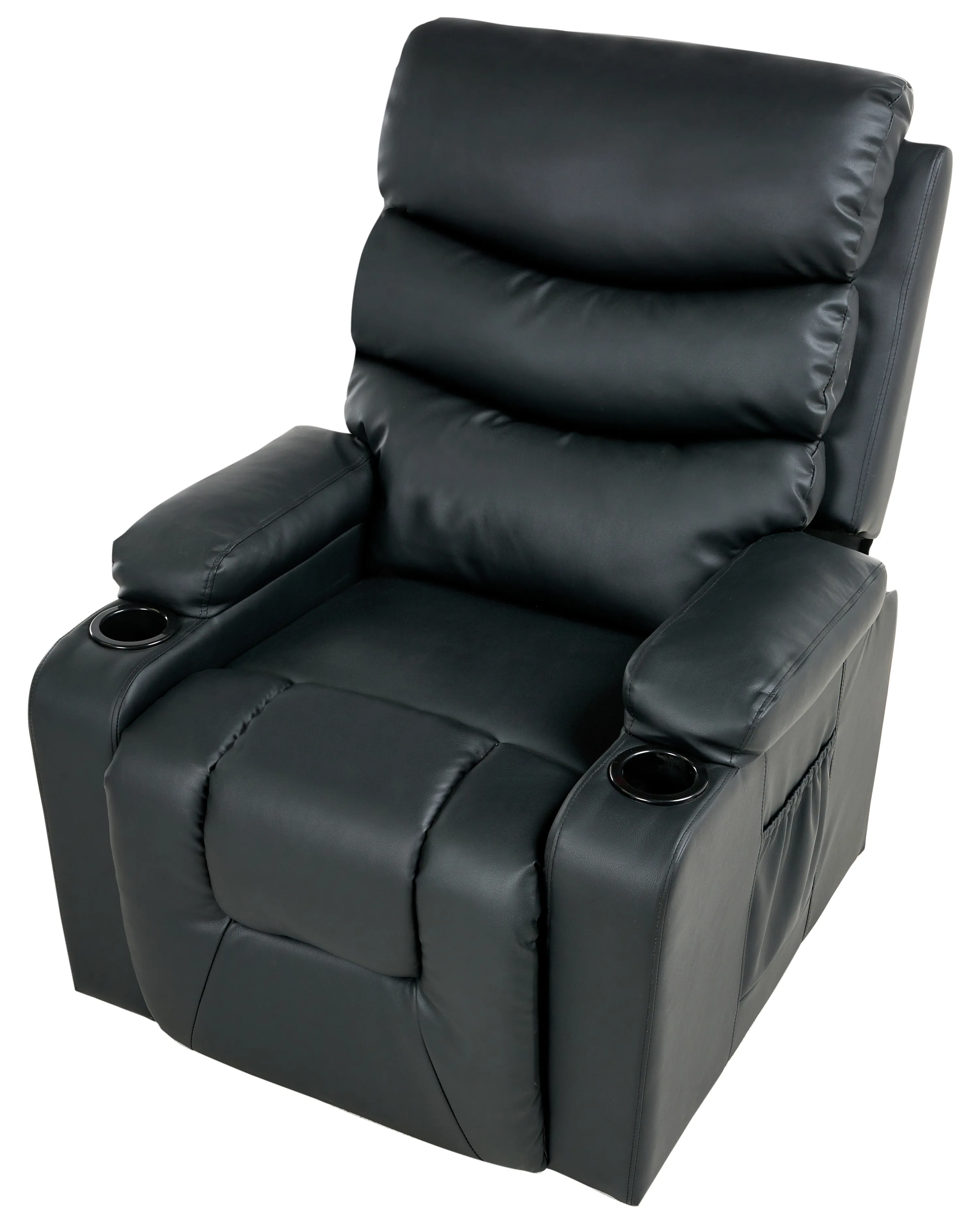Elektrische relaxfauteuil ETER inclusief voetensteun Kunstleer Zwart