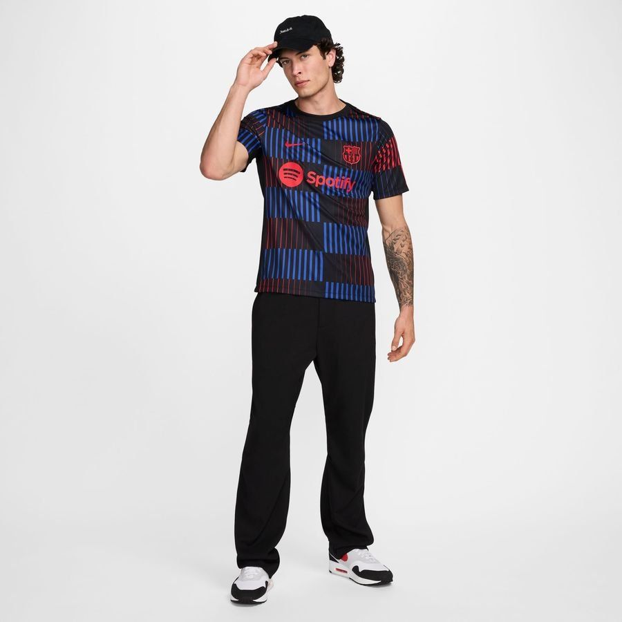 FC Barcelone T-shirt d'Entraînement Dri-FIT Academy Pro Avant-Match - Noir/Rouge