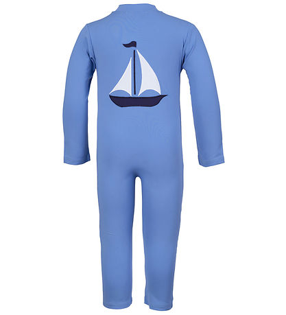 Petit Crabe Schwimmanzüg - Lou - UV50+ - Kornblume m. Segelboot
