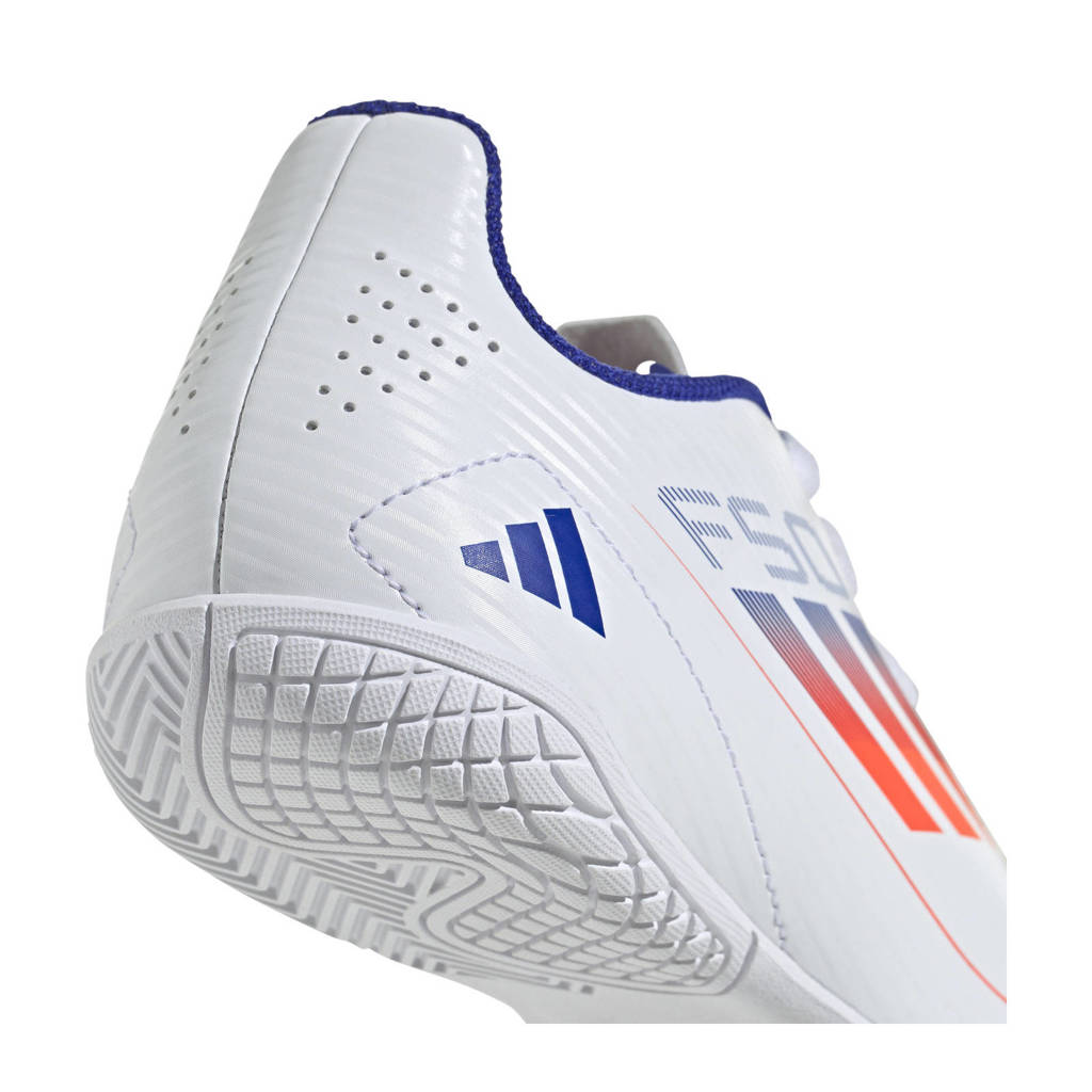 adidas F50 Club INjunior zaalvoetbalschoenen wit/rood/blauw