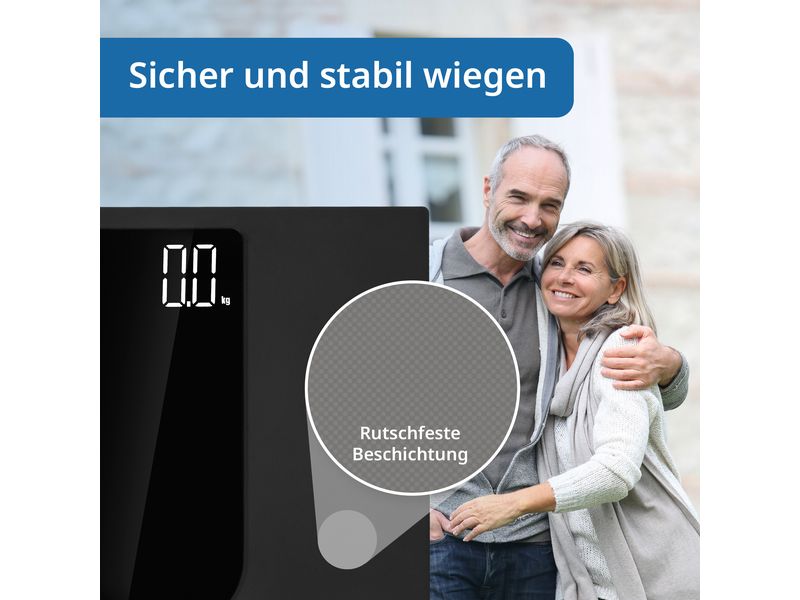 ADE Personenwaage Allegra Schwarz Digitale Körperwaage in modernem Design