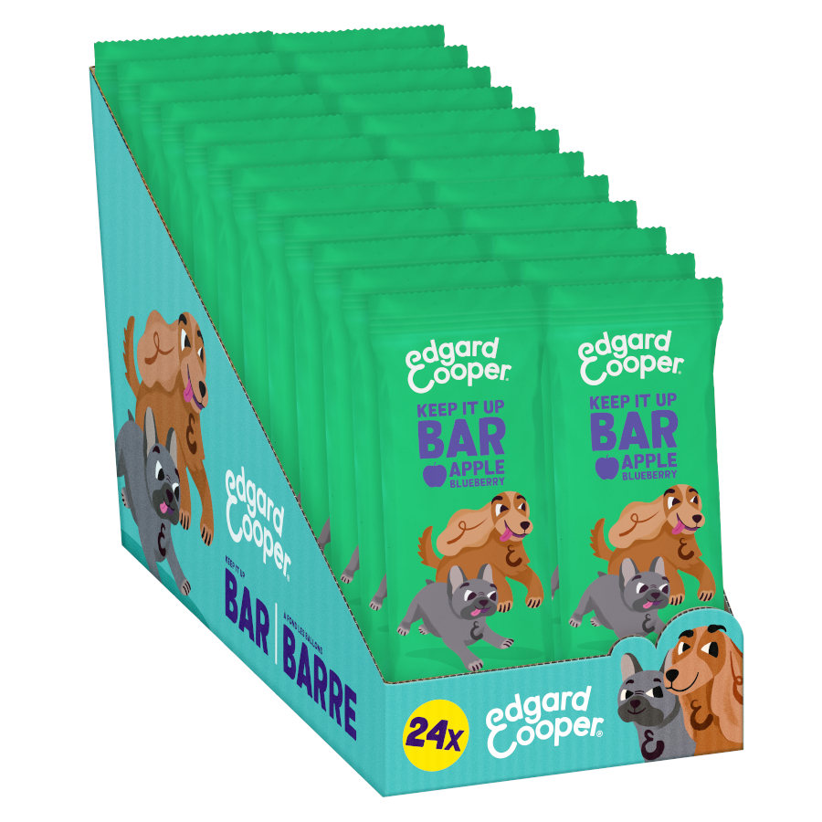 Barrinhas para cães Edgard & Cooper sabor maçã e mirtilo