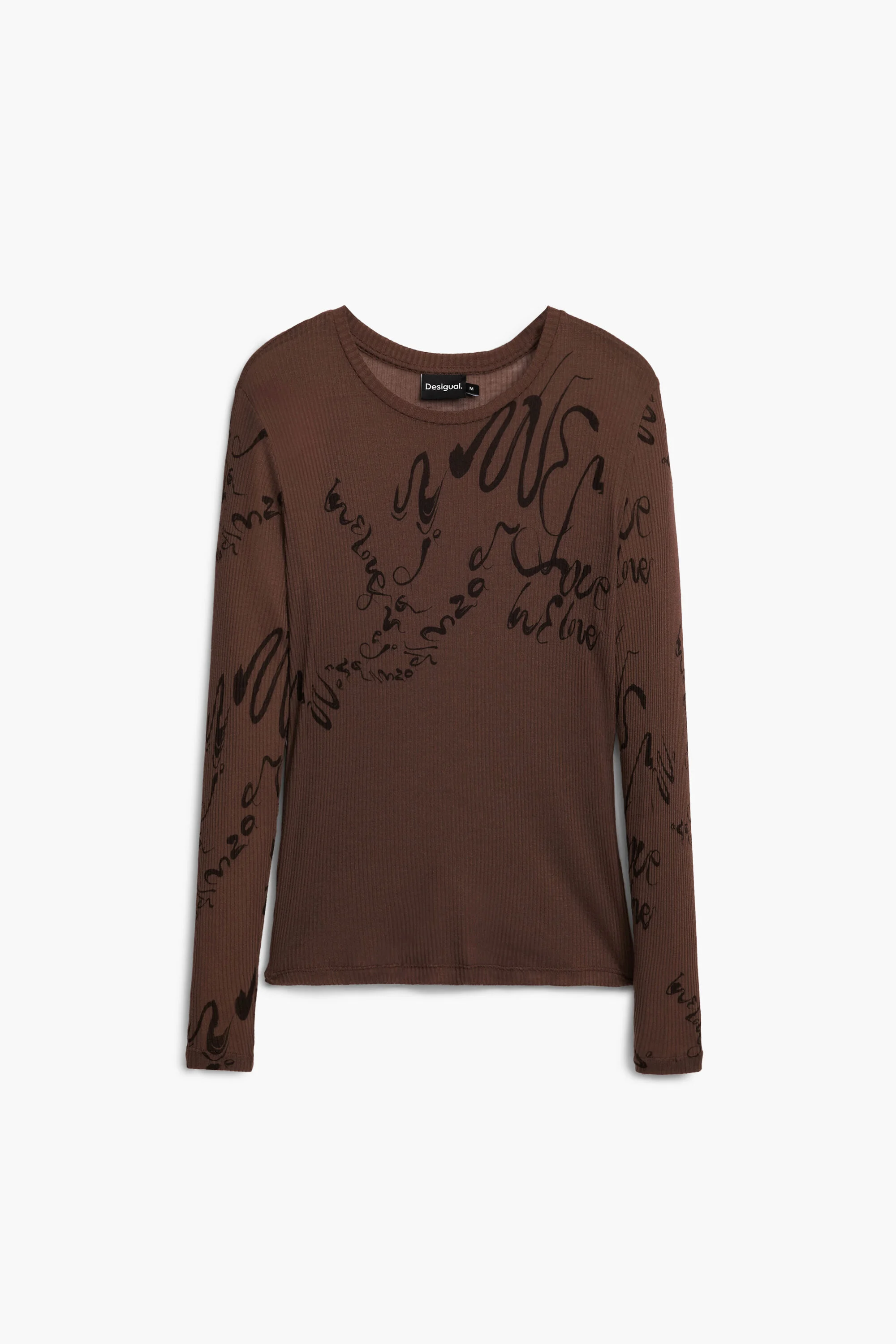 Camiseta de manga comprida com letras