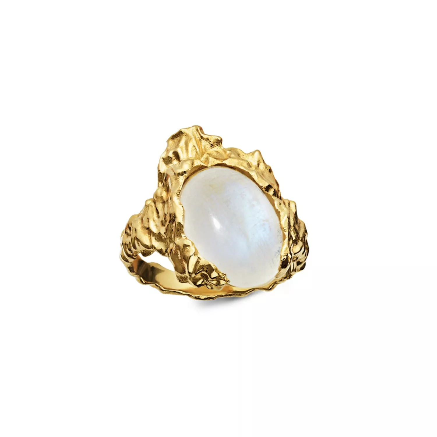 Maanesten Gudinde Ring 18 kt. Forgyldt Sølv 35351a