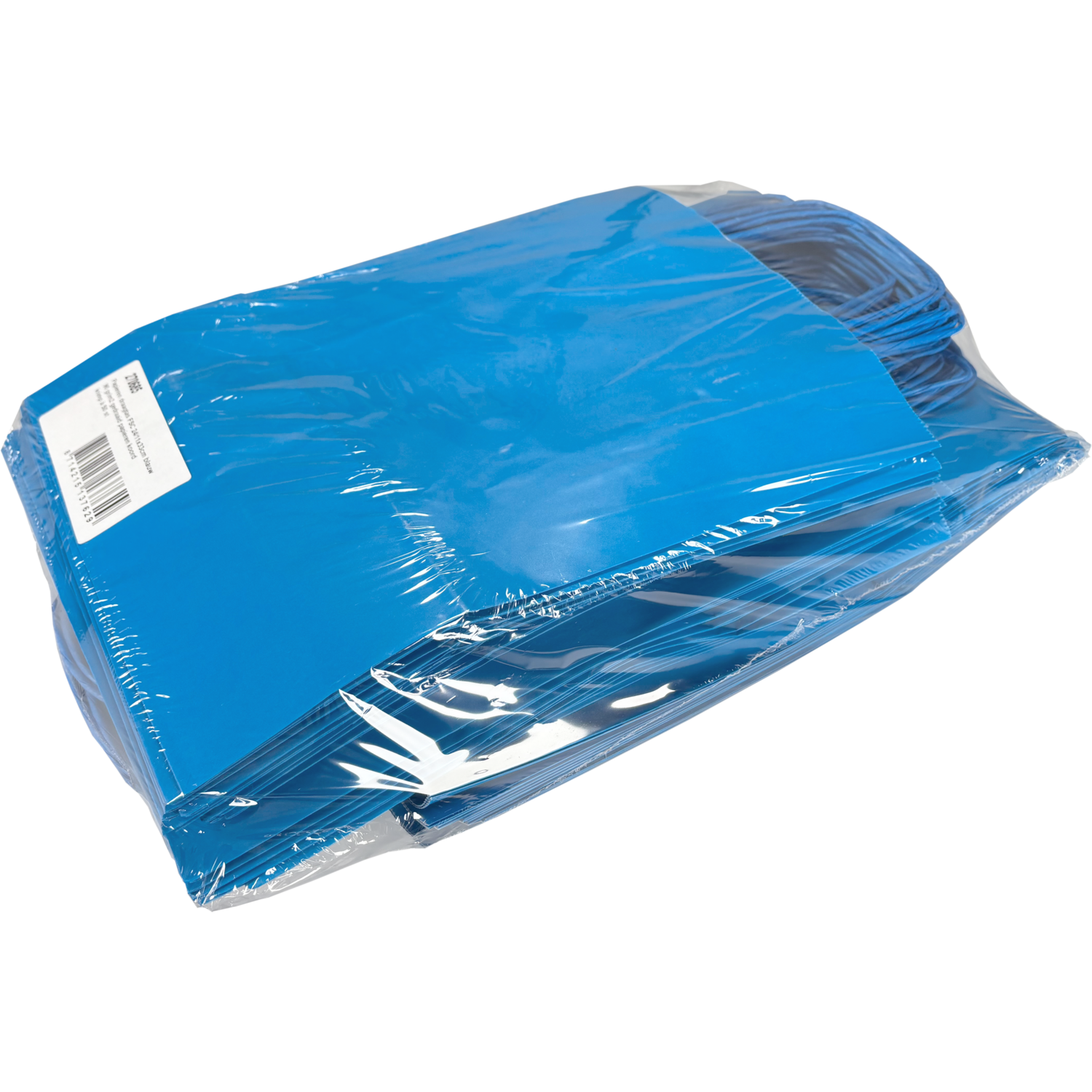 Tas, Kraftpapier, gedraaid papieren koord, 24x 11x33cm, draagtas, blauw