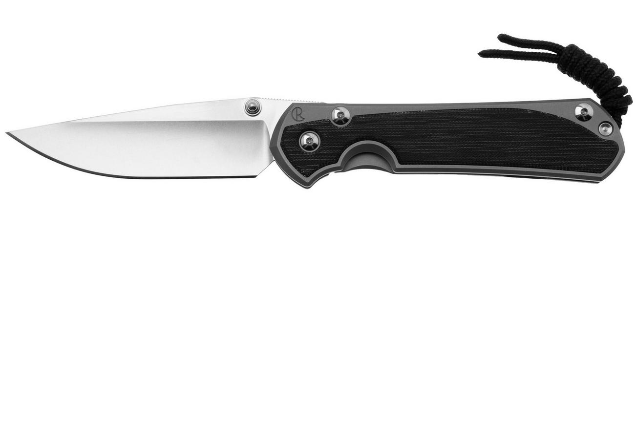 Chris Reeve Large Sebenza 31, L31-1652 MagnaCut Drop Point, Glass Blasted, Black Canvas Micarta Inlay, zakmes