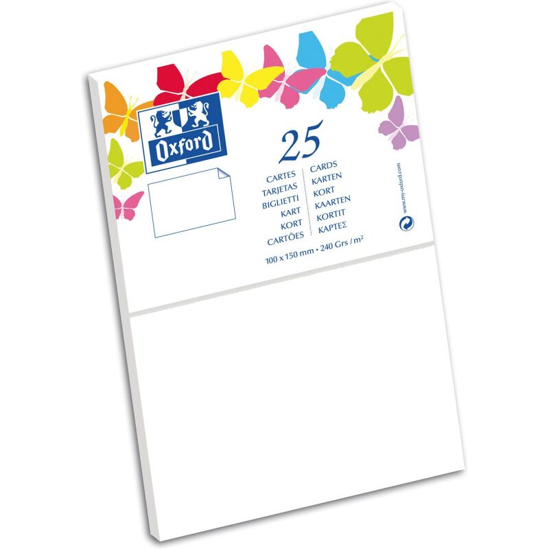Carte de visite Oxford 100x150 x25 blanc