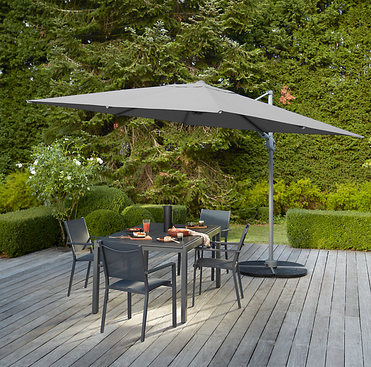 Parasol déporté GoodHome Menorca gris 300 x 300 cm
