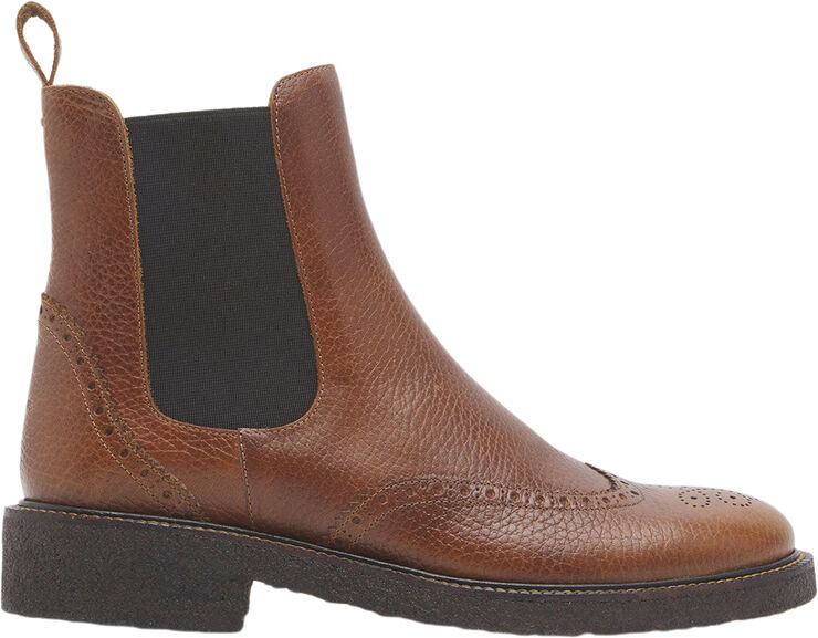 ANGULUS Støvle med dekorativt brogue hulmøn 2509/002 medium brown