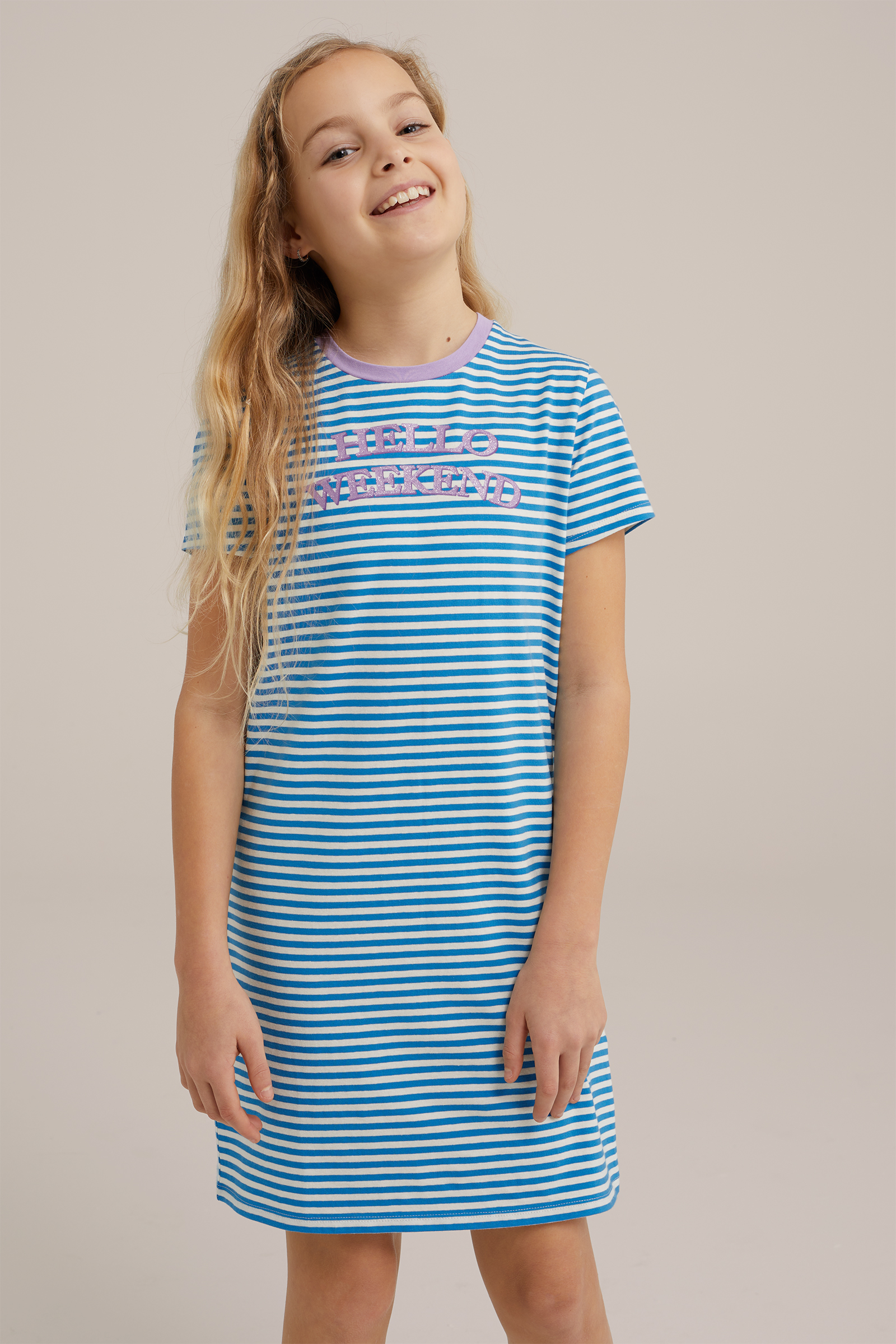 Meisjes nachthemd met dessin WE Fashion Blauw