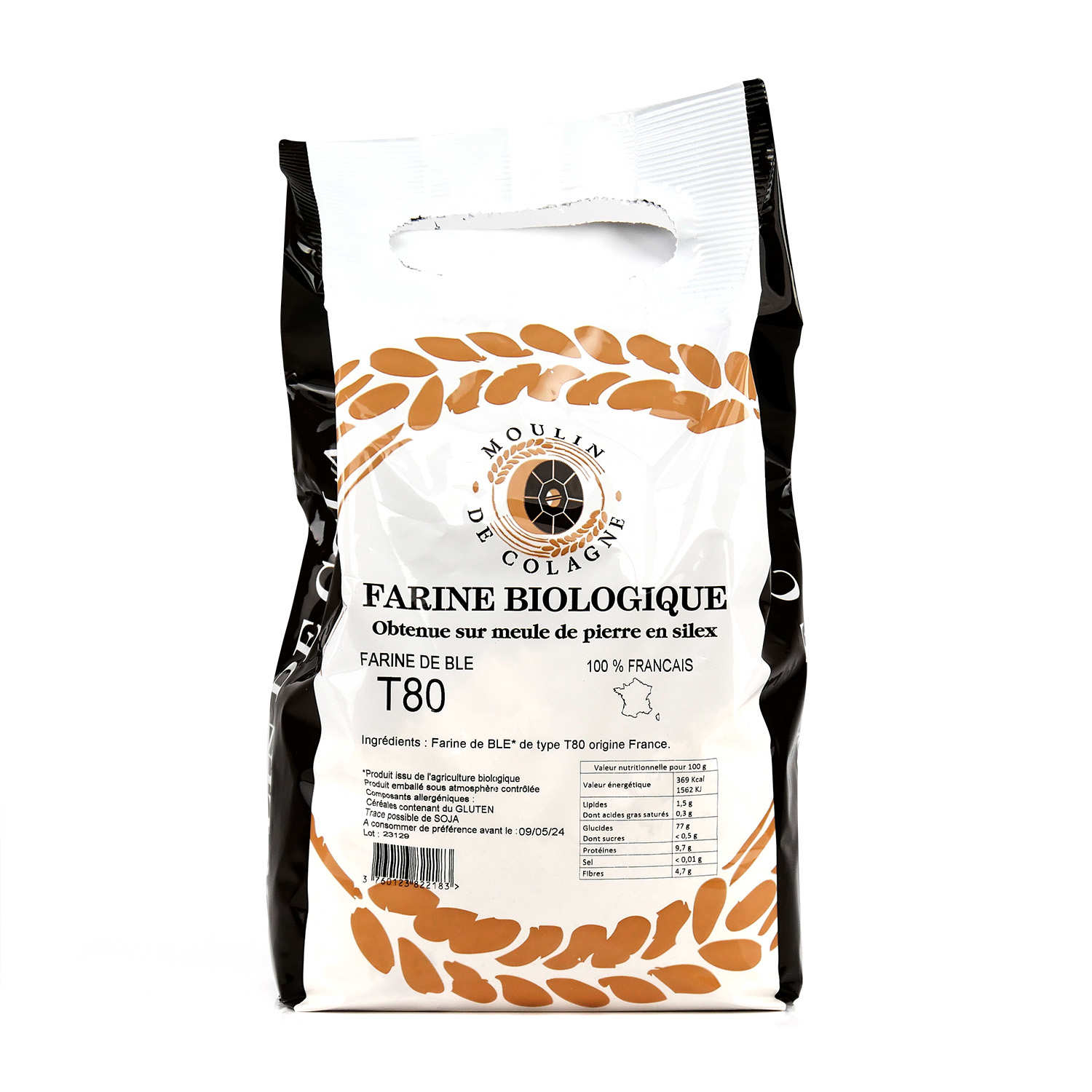 Farine de blé bise à la meule T80 bio